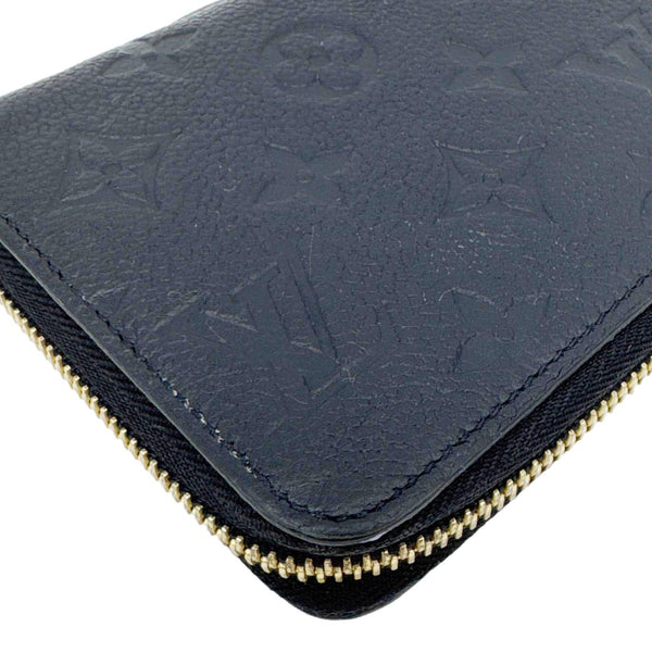 LOUIS VUITTON Zippy Grained Monogram Empreinte Leather Wallet Black