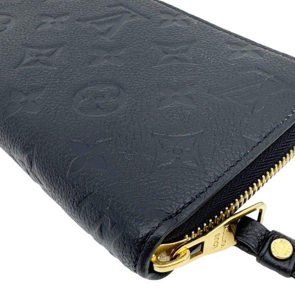 LOUIS VUITTON Zippy Grained Monogram Empreinte Leather Wallet Black