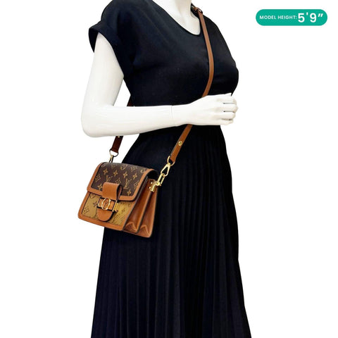 LOUIS VUITTON Dauphine Monogram Reverse Canvas Shoulder Bag Brown