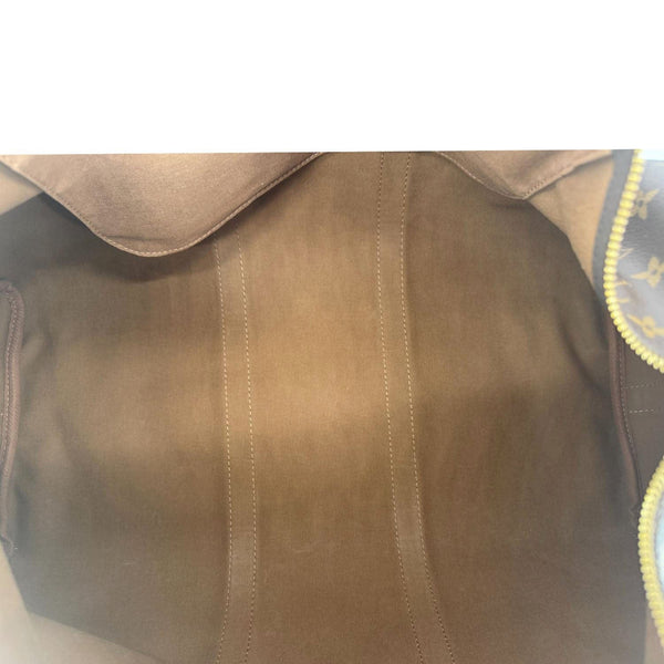 LOUIS VUITTON Keepall 50 Bandoulière Monogram Canvas Travel Bag Coquelicot