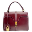 CELINE 16 Small Satinated Leather Top Handle Shoulder Bag Burgundy