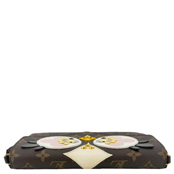 LOUIS VUITTON Felicie Pochette Lovely Birds Monogram Canvas Crossbody Bag Brown