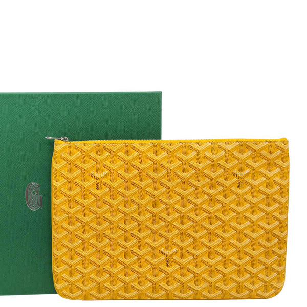 GOYARD Senat MM Canvas Zip Pouch Yellow