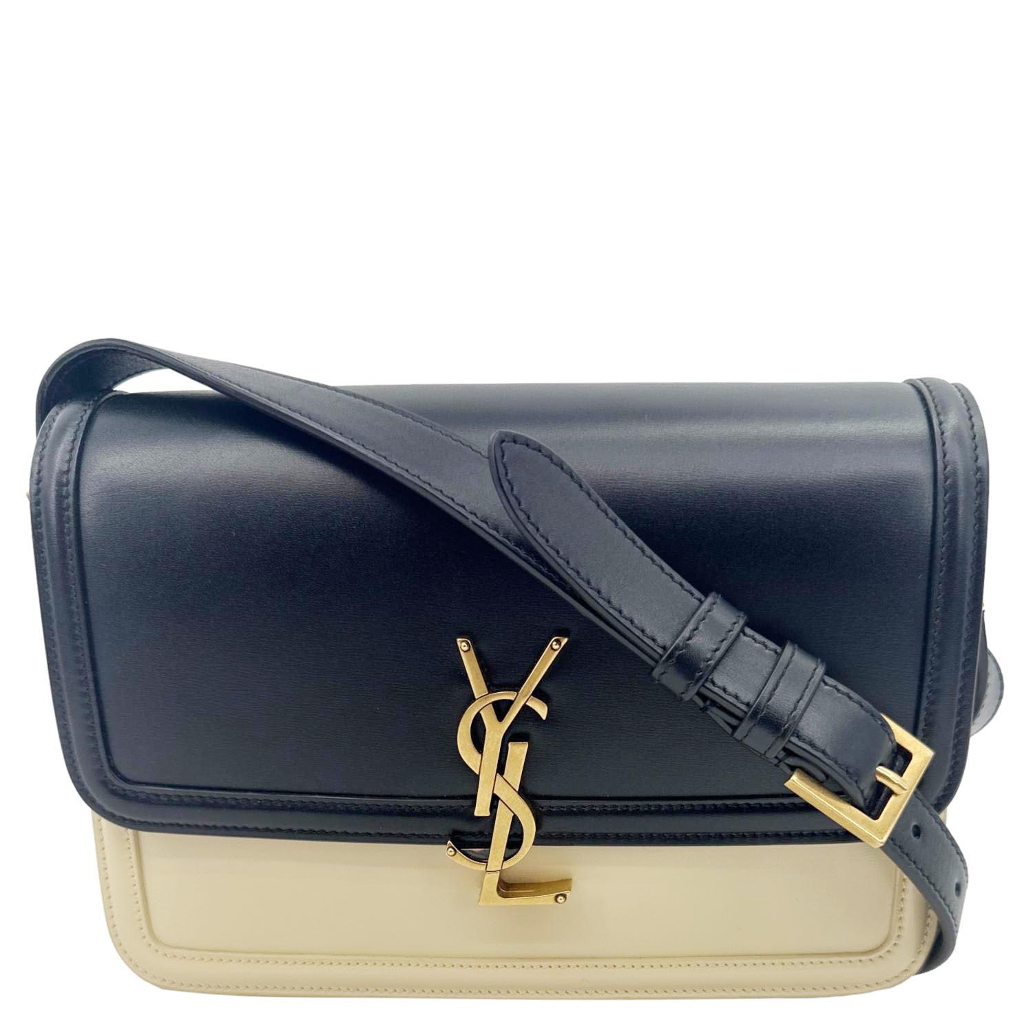 YVES SAINT LAURENT Solferino Medium Leather Shoulder Bag Black