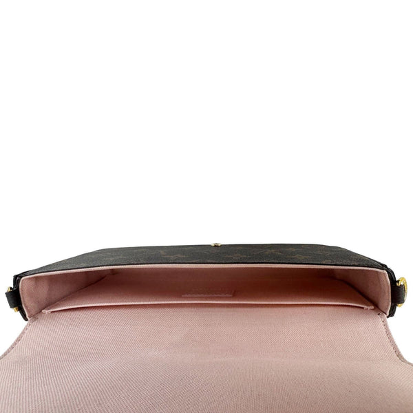 LOUIS VUITTON Felicie Pochette Lovely Birds Monogram Canvas Crossbody Bag Brown