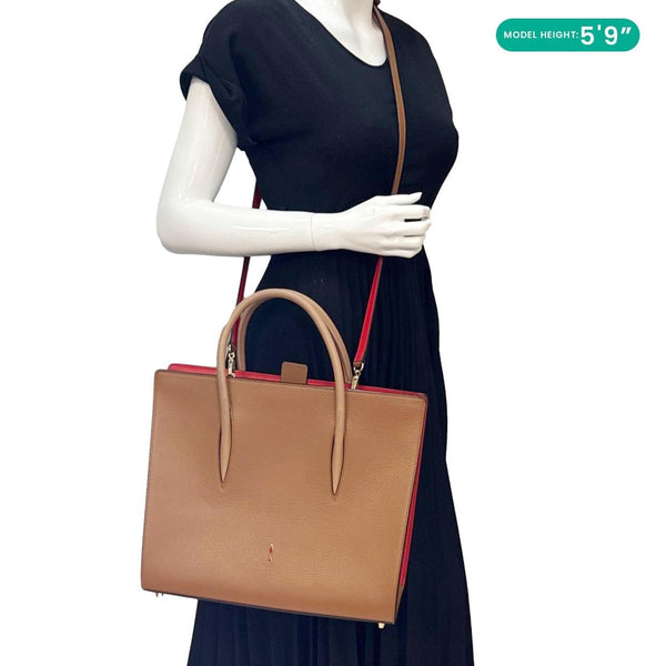 CHRISTIAN LOUBOUTIN Paloma Large Leather Tote Bag Brown