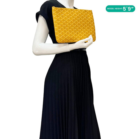 GOYARD Senat MM Canvas Zip Pouch Yellow