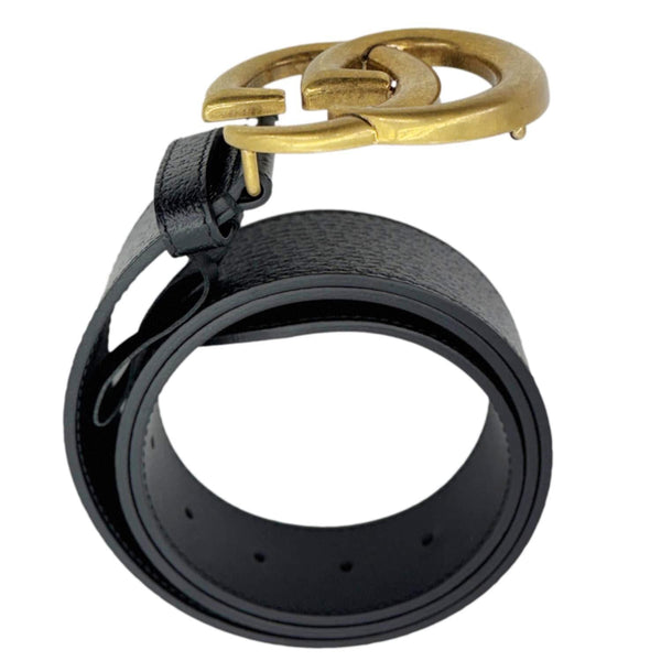 GUCCI Double G buckle Marmont Reversible Leather Belt Black 406831 Size 85.34