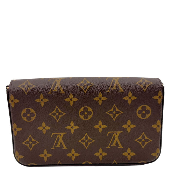 LOUIS VUITTON Felicie Pochette Monogram Canvas Crossbody Bag Brown