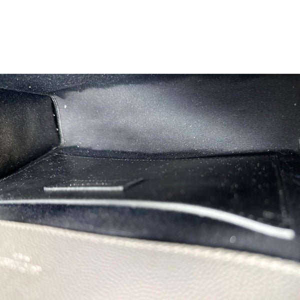 YVES SAINT LAURENT Envelope Grain De Poudre Leather Shoulder Bag Grey