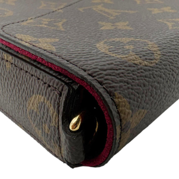 LOUIS VUITTON Felicie Pochette Monogram Canvas Crossbody Bag Brown