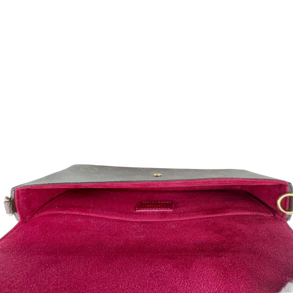 LOUIS VUITTON Felicie Pochette Monogram Canvas Crossbody Bag Brown