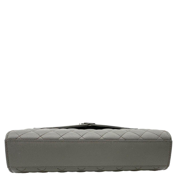 YVES SAINT LAURENT Envelope Grain De Poudre Leather Shoulder Bag Grey