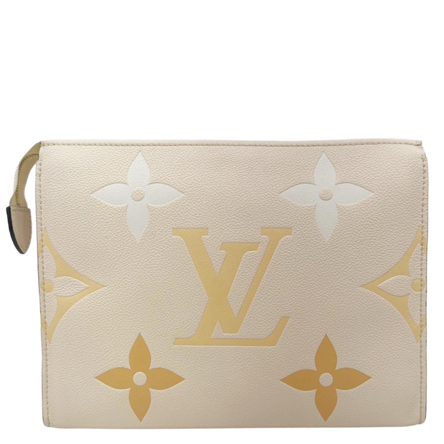 LOUIS VUITTON Toiletry Pouch 26 by the pool Monogram Empreinte Leather  Clutch Cream