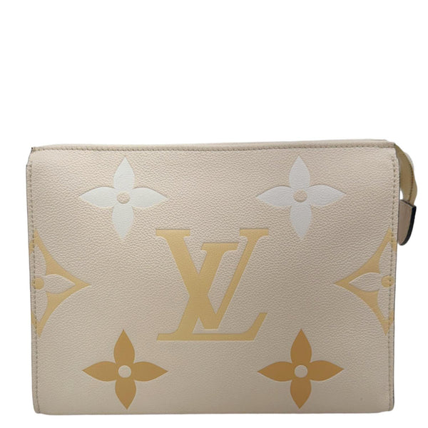 LOUIS VUITTON Toiletry Pouch 26 by the pool Monogram Empreinte Leather  Clutch Cream