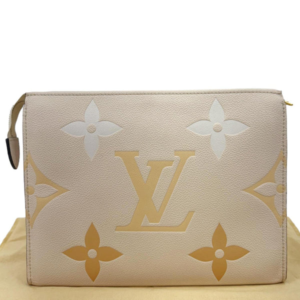LOUIS VUITTON Toiletry Pouch 26 by the pool Monogram Empreinte Leather  Clutch Cream