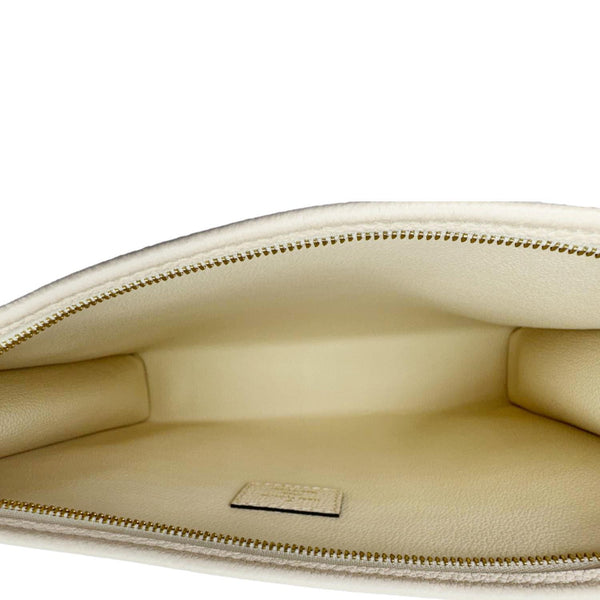 LOUIS VUITTON Toiletry Pouch 26 by the pool Monogram Empreinte Leather  Clutch Cream