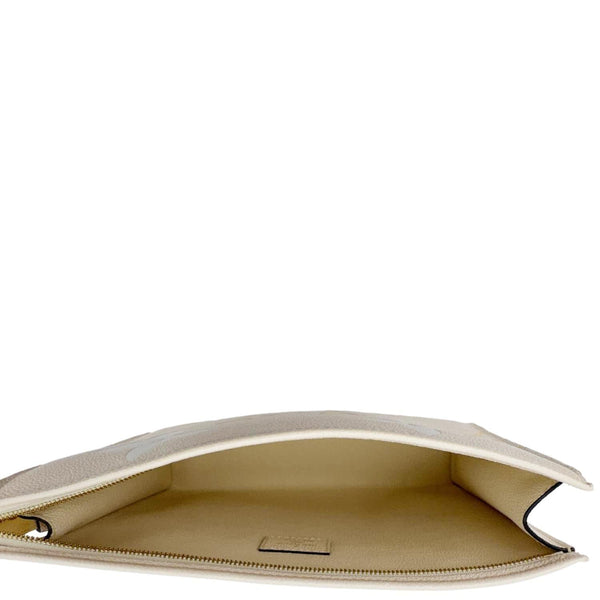 LOUIS VUITTON Toiletry Pouch 26 by the pool Monogram Empreinte Leather  Clutch Cream