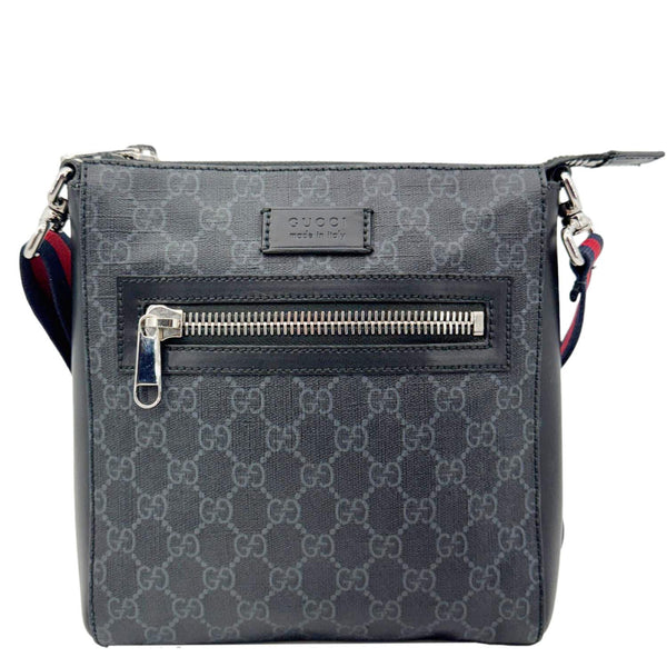 GUCCI Small GG Supreme Canvas Messenger Bag Black 523599