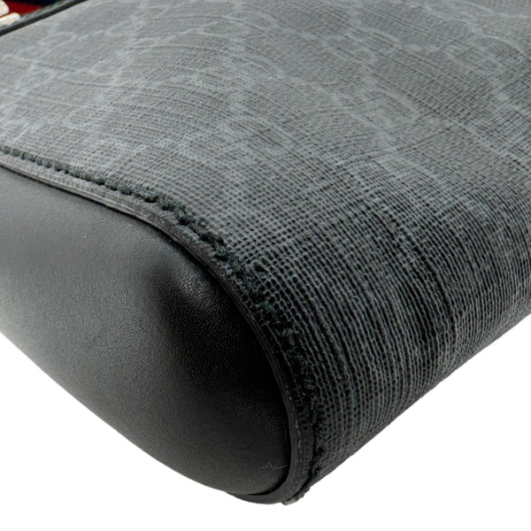 GUCCI Small GG Supreme Canvas Messenger Bag Black 523599