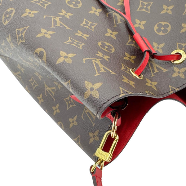 LOUIS VUITTON Neonoe MM Monogram Canvas Shoulder Bag Red