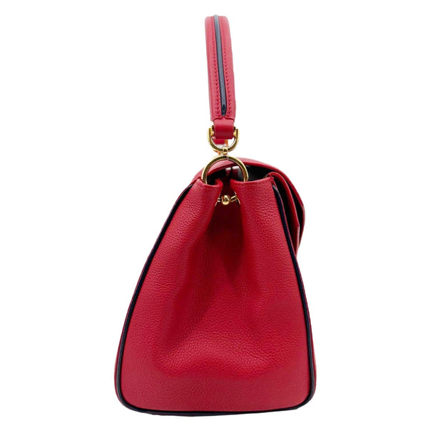 LOUIS VUITTON Double V Grained Leather Monogram Shoulder Bag Rubis