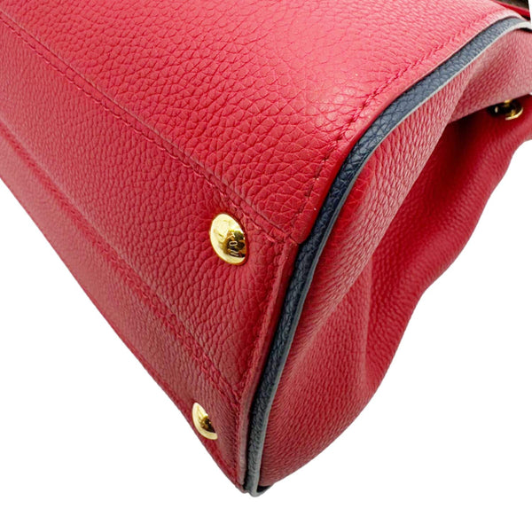 LOUIS VUITTON Double V Grained Leather Monogram Shoulder Bag Rubis