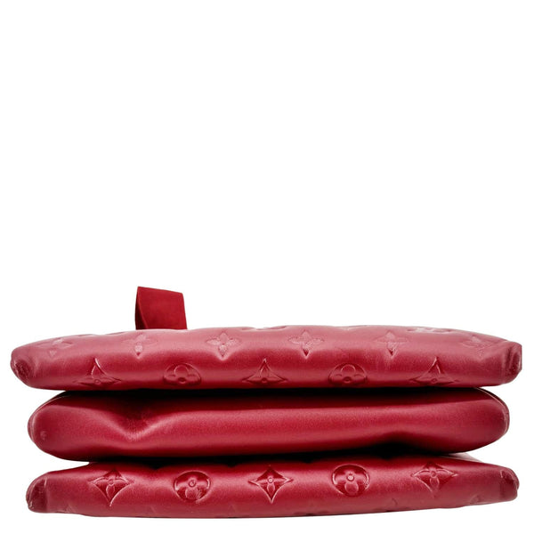 LOUIS VUITTON Coussin PM Monogram Embossed Leather Shoulder Bag Burgundy