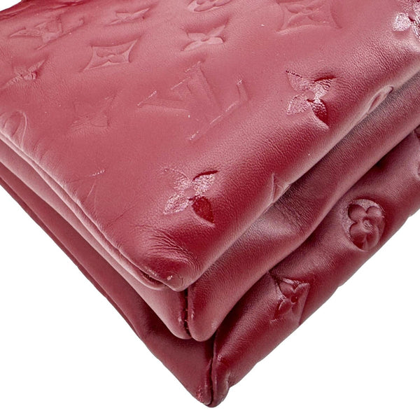 LOUIS VUITTON Coussin PM Monogram Embossed Leather Shoulder Bag Burgundy