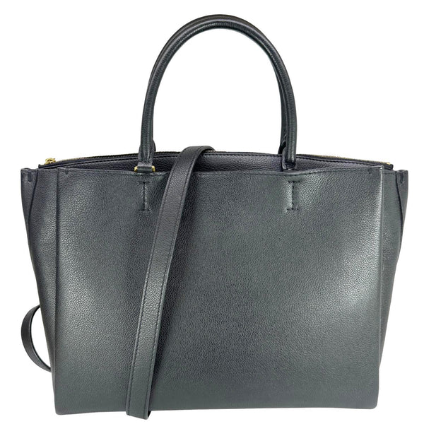 LOUIS VUITTON Lockmeto Calfskin Leather Tote Bag Navy Blue