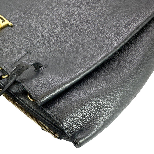 LOUIS VUITTON Lockmeto Calfskin Leather Tote Bag Navy Blue