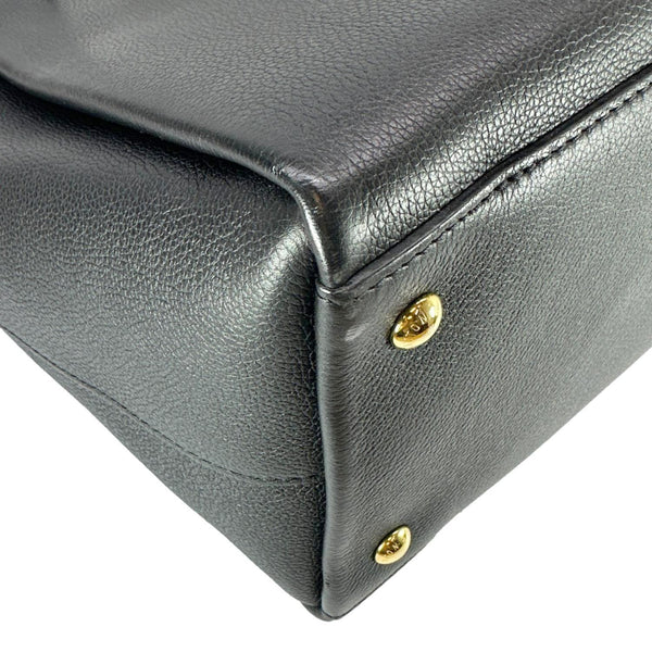 LOUIS VUITTON Lockmeto Calfskin Leather Tote Bag Navy Blue