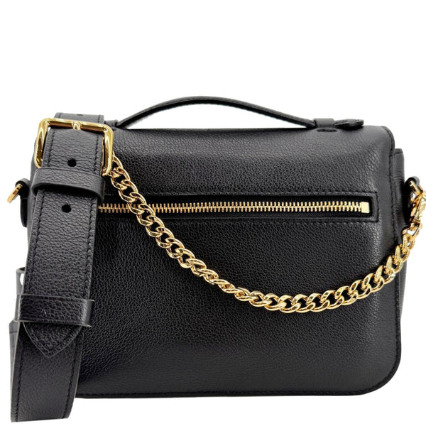 LOUIS VUITTON Lockme Oxford Grained Leather Crossbody Bag Black