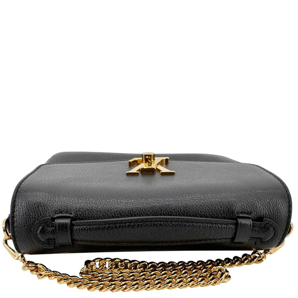 LOUIS VUITTON Lockme Oxford Grained Leather Crossbody Bag Black