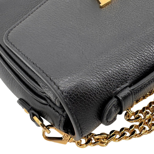 LOUIS VUITTON Lockme Oxford Grained Leather Crossbody Bag Black