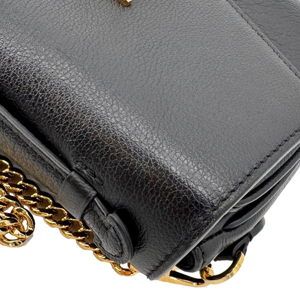 LOUIS VUITTON Lockme Oxford Grained Leather Crossbody Bag Black