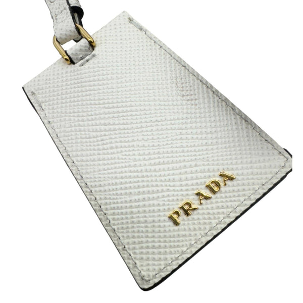 PRADA Panier Saffiano Cuir Leather Bucket Bag White