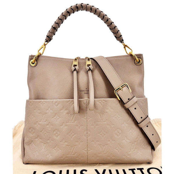 LOUIS VUITTON Maida Monogram Empreinte Leather Hobo Shoulder Bag Dune