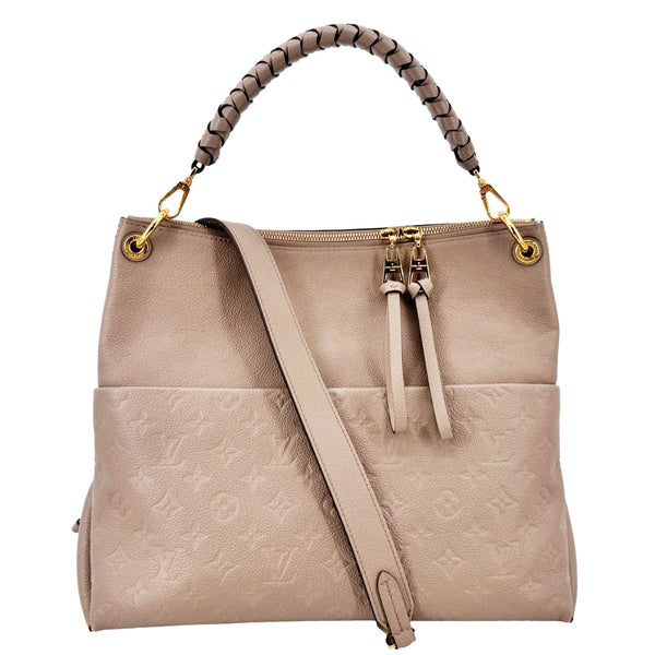 LOUIS VUITTON Maida Monogram Empreinte Leather Hobo Shoulder Bag Dune