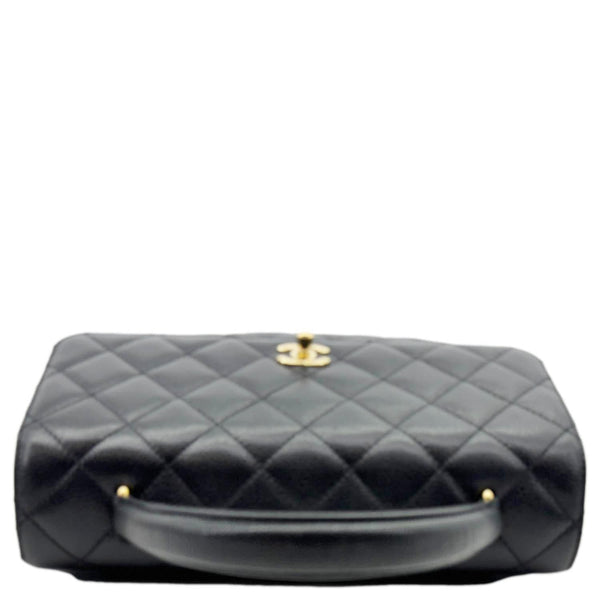 CHANEL Kelly Flap Small Quilted Caviar Leather Tote Bag Black