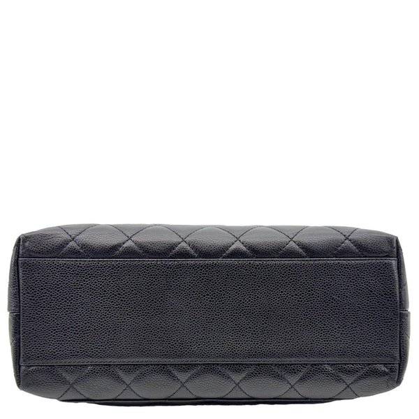 CHANEL Kelly Flap Small Quilted Caviar Leather Tote Bag Black