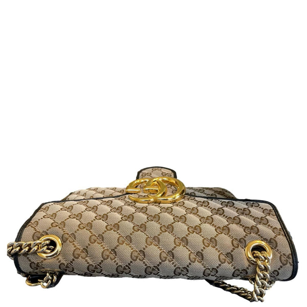 GUCCI GG Marmont Medium Canvas Crossbody Bag Beige 443496
