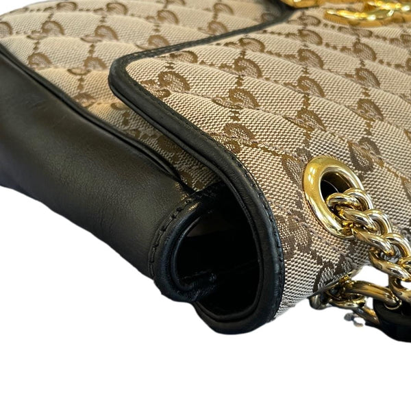 GUCCI GG Marmont Medium Canvas Crossbody Bag Beige 443496