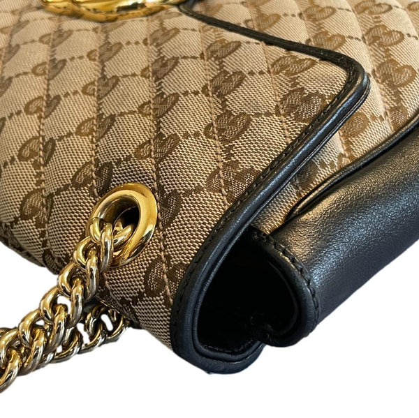 GUCCI GG Marmont Medium Canvas Crossbody Bag Beige 443496