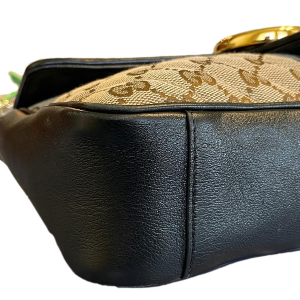 GUCCI GG Marmont Medium Canvas Crossbody Bag Beige 443496