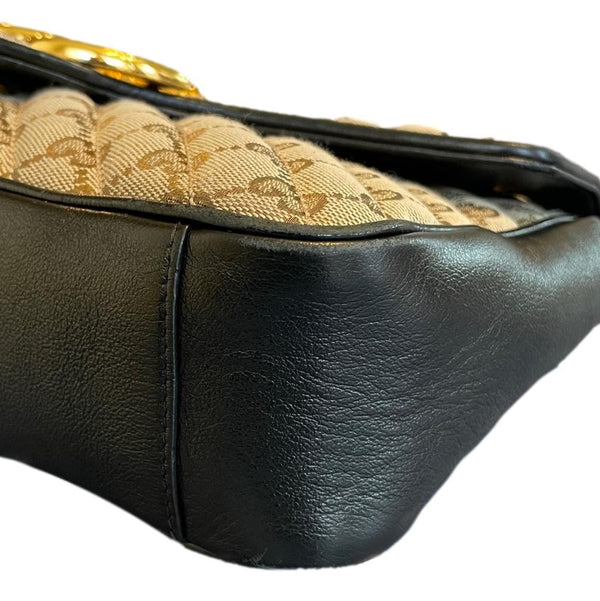 GUCCI GG Marmont Medium Canvas Crossbody Bag Beige 443496