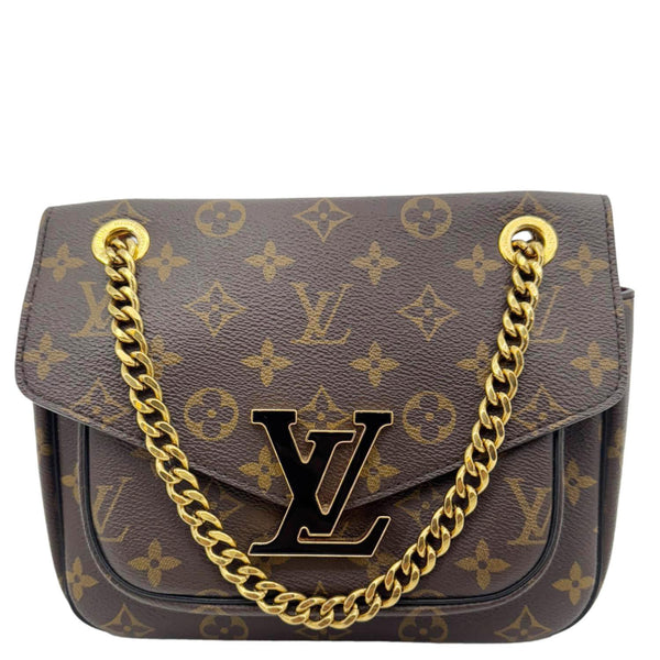 LOUIS VUITTON Passy NM Monogram Canvas Shoulder Bag Brown