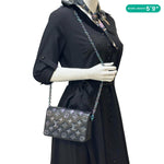LOUIS VUITTON Coussin Monogram Embossed Pochette Crossbody Bag Black