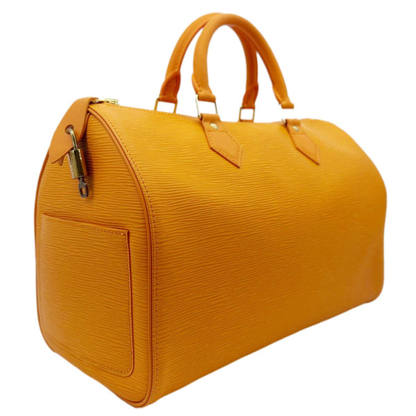 LOUIS VUITTON Speedy 30 Epi Leather Satchel Bag Orange