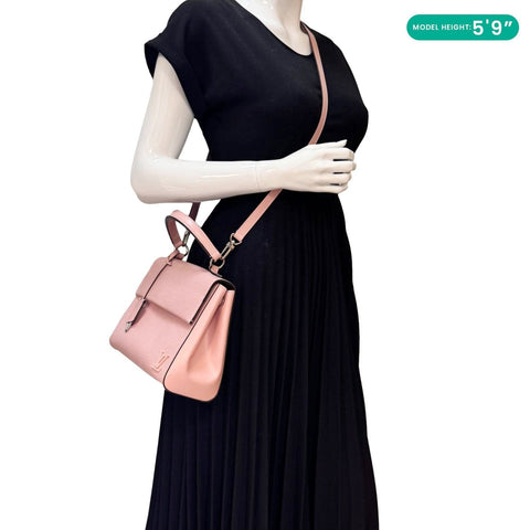 LOUIS VUITTON Cluny BB Epi Leather Top Handle Crossbody Bag Pink